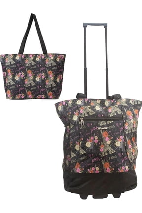 2-in-1,Portable and Push-Rolling Tote Bag/Rolling Tote with Wheels and Handle/Shopping Tote Bag for wowen