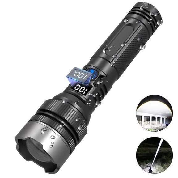 2-in-1 Power Bank Flashlight  Super Bright, Zoomable, USB Rechargeable | Must-Have for Camping, Emergency, Fishing, Security