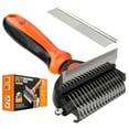 thumbnail image 1 of 2 in 1 Professional Grooming Rake for Cats & Dogs-Dematting Comb for Easy Mats & Tangles Removing,Hair Removal Cleaner for Pets(Orange), 1 of 6