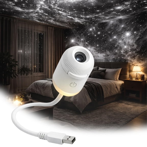 2-in-1 Projector Night Light with 12 Sliding Projection Films, Adjustable Brightness 360° Rotating Design and USB Power for Car and Bedroom Decoration for Adults and Kids
