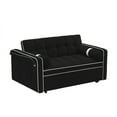 thumbnail image 1 of 2-in-1 Pull Out Couch Bed, Sleeper Sofa Bed, Adjustable Backrest, Loveseat Convertible Sleeper Sofa with 2 Pillows, Phone Holder, Side Pockets, for Small Place, Apartment, Office, 1 of 7