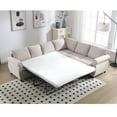 thumbnail image 1 of 2 in 1 Pull Out Sleeper Sofa Bed, 6 Seater L Shaped Sectional Sofa with Soft Backrest, Large Combined Couch for Living Room Apartment, 1 of 8