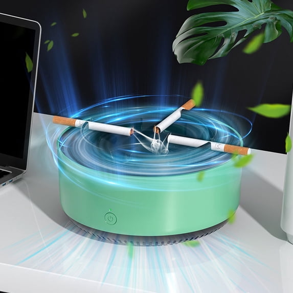2-in-1 Purifier Ashtray for Cigarettes Indoor with Aromatherapy Function, Battery-Powered for Home Office Use