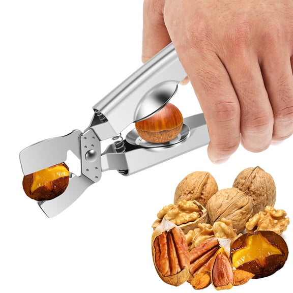 2 in 1 Quick Chestnut Clip,Stainless Steel Nutcracker Chestnut Opener, Multi functional Dried Fruit Bottle Opener Suitable for Kitchen
