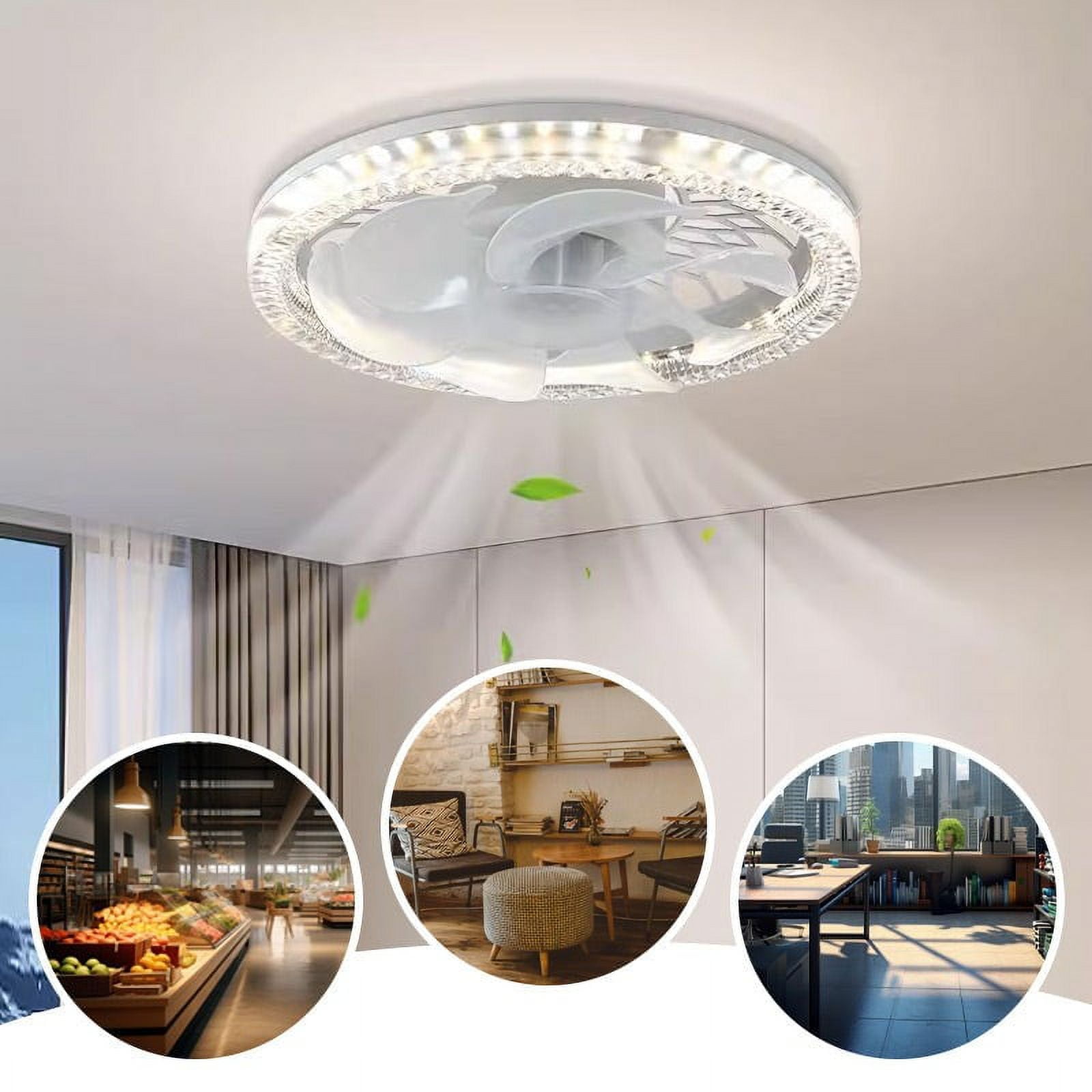 2 in 1 Quiet Adjustable Fan Light with Remote Control for Bedroom