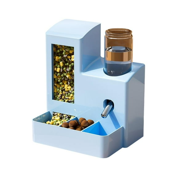 2 in 1 Rabbit Food Water Dispenser, Automatic Leak-Proof Feeder for Hamster, Bunny