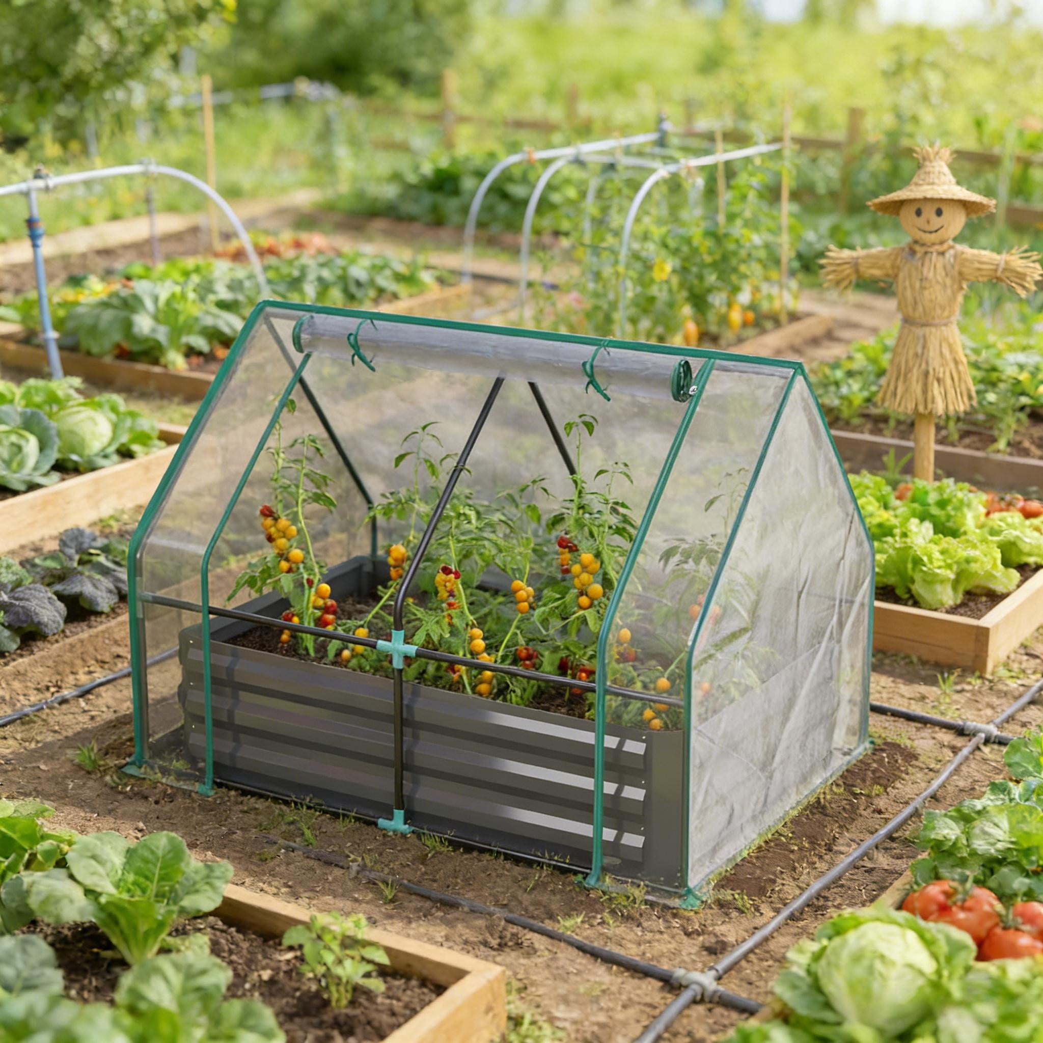 2-in-1 Raised Planter Greenhouse, Raised Garden Bed Planter Raised Bed