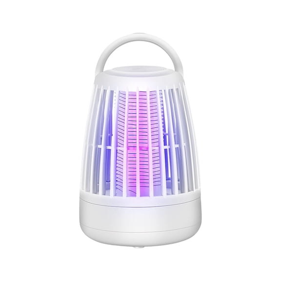 2-in-1 Rechargeable Bug Zapper & LED Camping Lantern, Portable Electric Mosquito Killer for Indoor Outdoor, 6.69"x4.13", 1 Pack, White