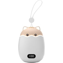 2-in-1 Rechargeable Hand Warmer & Power Bank, Cute Cat Design Double-Sided Electric Heater with 4 Temperature Settings, Portable Pocket Warmer for Outdoor & Travel