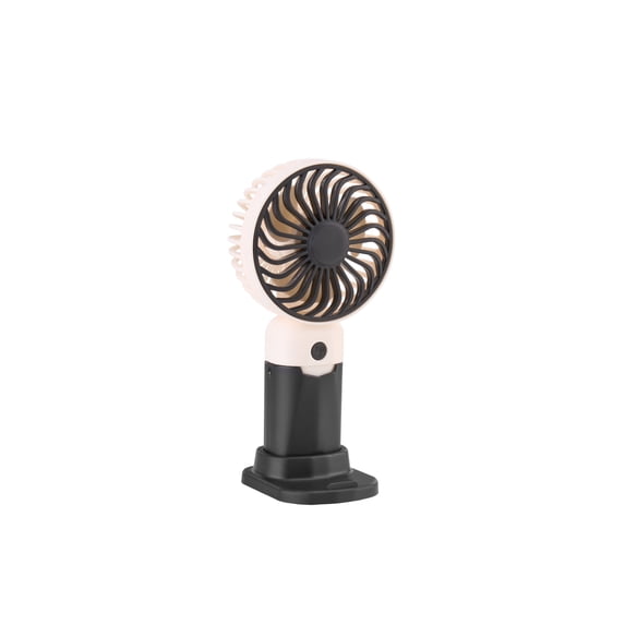 2-in-1 Rechargeable Portable Handheld & Desktop Fan with Phone Holder, 3 Speed-Black