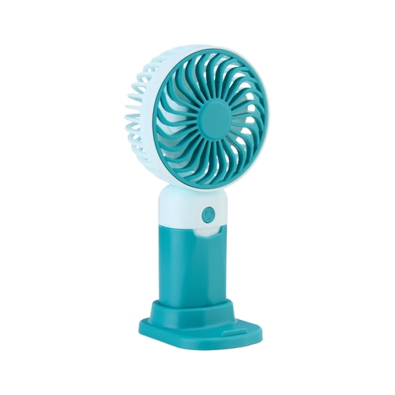 2-in-1 Rechargeable Portable Handheld & Desktop Fan with Phone Holder, 3 Speed-Green