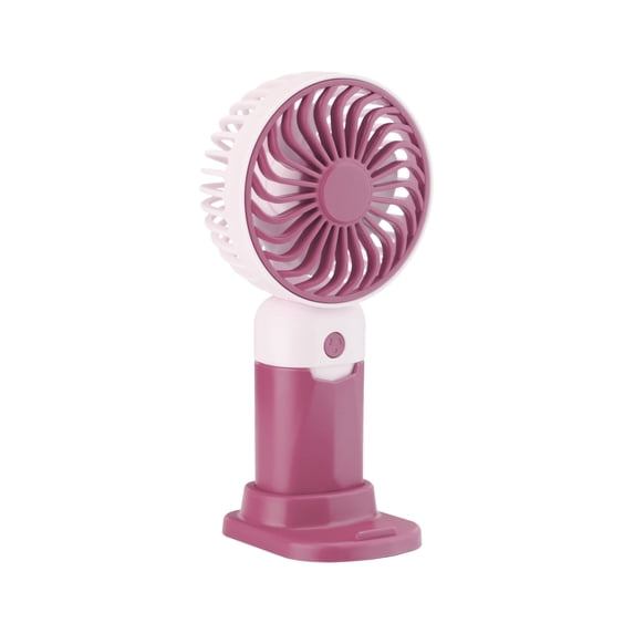 2-in-1 Rechargeable Portable Handheld & Desktop Fan with Phone Holder, 3 Speed-Pink
