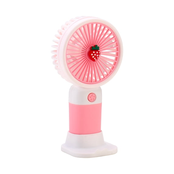 2-in-1 Rechargeable Portable Handheld & Desktop Fan with Phone Holder, 3 Speed-Pink
