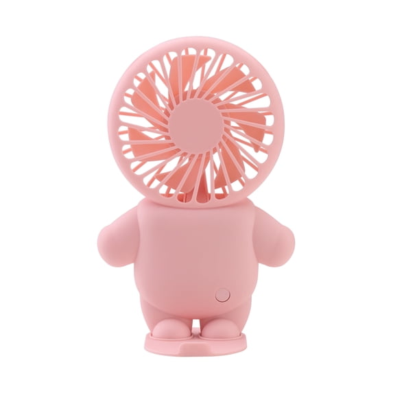 2-in-1 Rechargeable Portable Handheld & Desktop Fan with Phone Holder, 3 Speeds-Pink