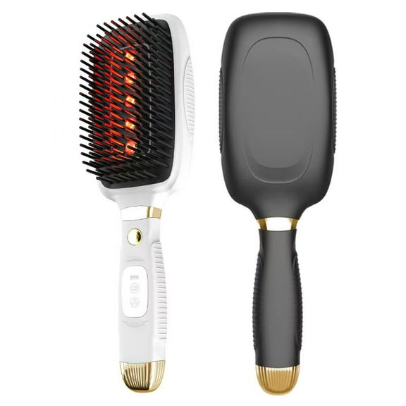 2-in-1 Red Light Scalp Massager & Detangling Brush Set, Vibrating Hair Care Tool for a Soothing At-Home Spa Experience and Everyday Styling,White