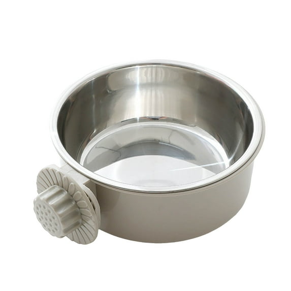 2 in 1 Removable Stainless Steel Pet Hanging Bowl Large Food Water Feeder for Dogs Cats Puppy Cage Mount