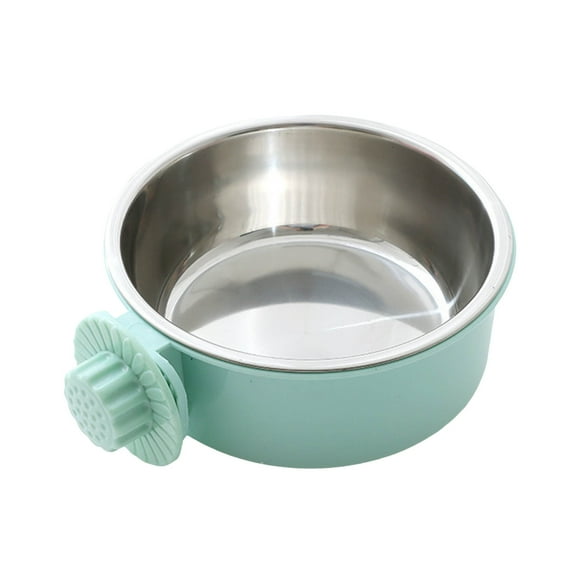 2 in 1 Removable Stainless Steel Pet Hanging Bowl - for Puppy/Cat - Lock Design - Fits Cage - 5.32inch - Space Saving & Easy to Clean