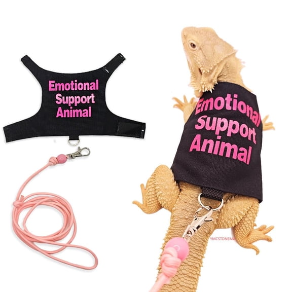 2-in-1 Reptile Harness & Shirt, Colorful Lizard Leash Vest for Walking, Adjustable Small Pet Clothing for Chameleon Squirrel, Indoor Apparel & Outdoor Adventure (5.7ft Lead) printing