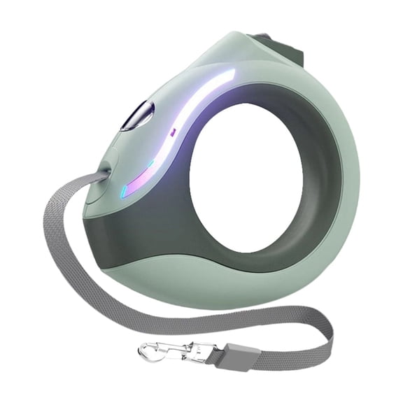 2 in 1 Retractable Dog Leash, Anti-Escape LED Lighted Dog Walking Rope, White, for Corgi & Small Medium Dogs(Green)