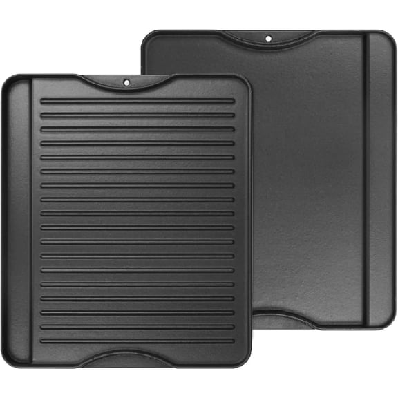 2-in-1 Reversible 14 x 16 Pre-Seasoned Cast Iron Cooking Griddle for Gas Stove/Charcoal/Electric/Propane/Gas Grill, Flat Griddle Top Plate for Camping Tailgating