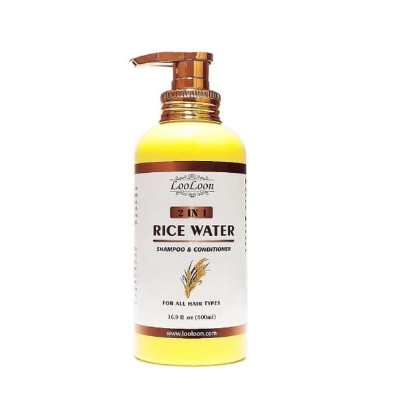 2-in-1 Rice Water Shampoo and Conditioner – 16 oz Hair Growth & Repair for All Hair Types