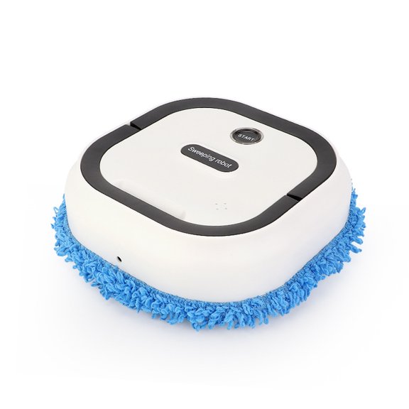 2-in-1 Robot Mop with Dry & Wet Modes, USB Rechargeable, Microfiber Cloth, One-Key Start, Portable Handle, Floor Cleaner