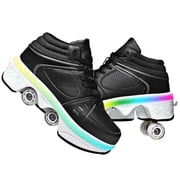 2-in-1 Roller Skate Shoes & Sneakers,LED Roller Shoes,Shoes with Wheels for Women,Light Up Roller Skates Suitable for Outdoor Fun & Sports Skating