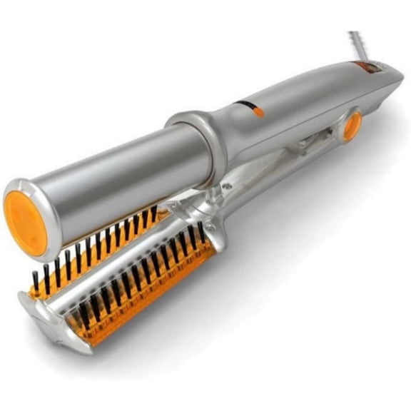 2-in-1 Rotating Curling Iron - Straightener & Curler with 3 Temperature Settings, Auto-Rotating Hair Styler for Waves & Curls