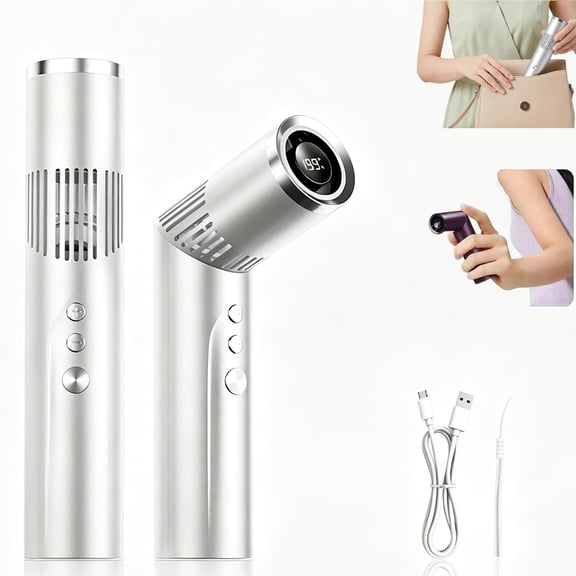 2-in-1 Rotating Mini Fan & Flashlight, 90° Rotating Head, Adjustable 9-Speed Settings, Dual-Function Design,Suitable for Travel & Office