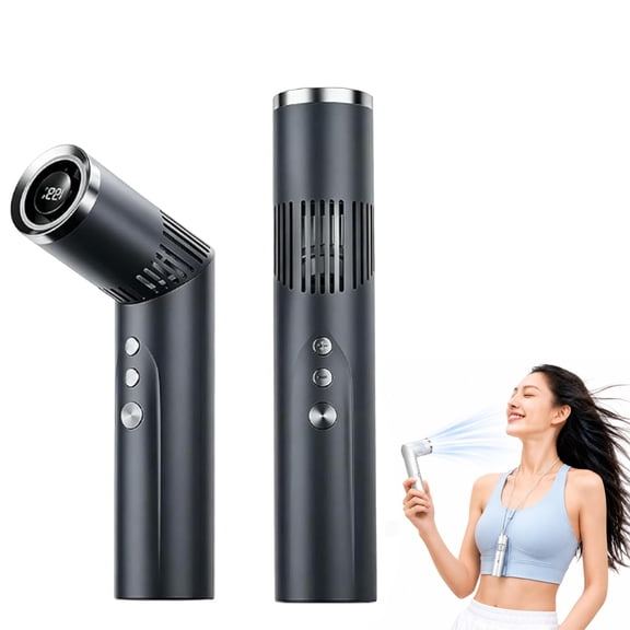 2-in-1 Rotating Mini Fan & Flashlight, Foldable Adjustable Handheld Portable Fan with Flashlight, 180° Rotating Head & Adjustable 9-Speed Settings and LED Display