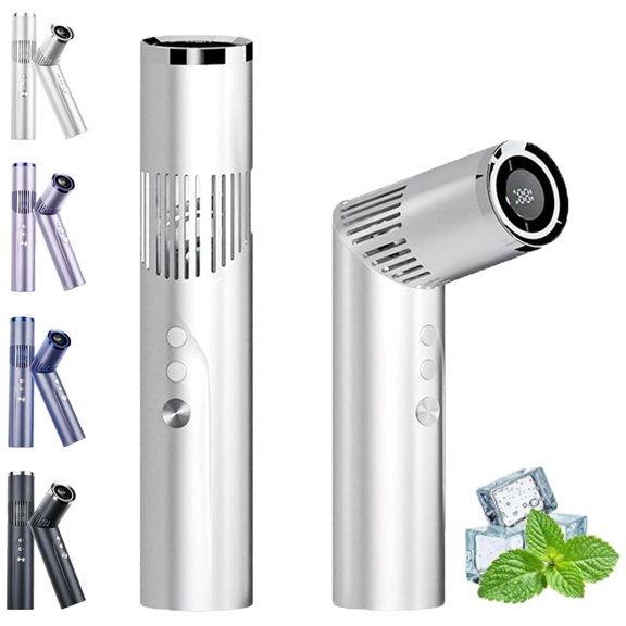 2-in-1 Rotating Mini Fan & Flashlight - Foldable Handheld Personal Fan with 9 Speeds, LED Display, USB Rechargeable for Camping Travel Office
