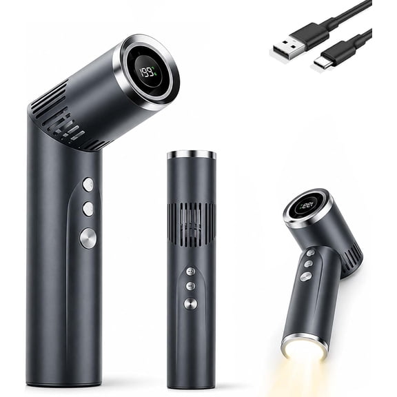 2-in-1 Rotating Mini Fan & Flashlight,Portable Handheld Turbo Fan with Flashlight, Foldable Mini Fan With Air Turbo Tech,1-199 Speed Adjustment,3000mAh Rechargeable,Suitable for Travel Office