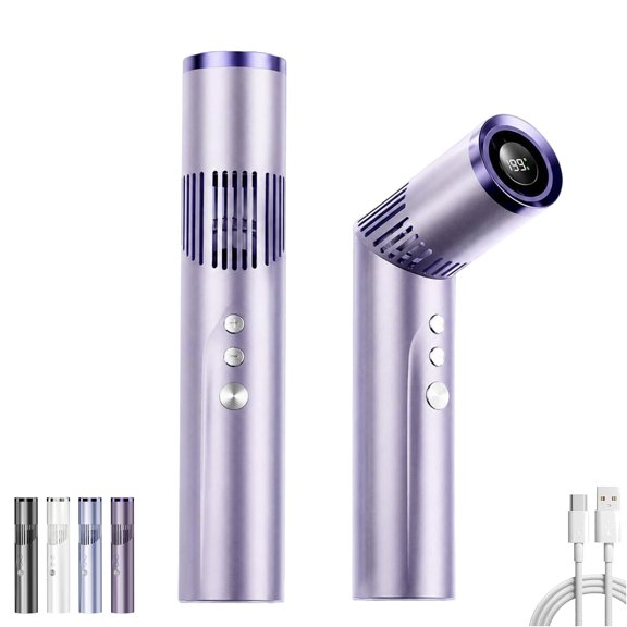 2-in-1 Rotating Mini Fan & Flashlight, Portable Rechargeable Handheld Fan with Flashlight, 90° Rotating Personal Fan, Adjustable 9-Speed Settings & LED Display for Travel & Office