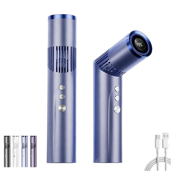 2-in-1 Rotating Mini Fan & Flashlight, Portable Rechargeable Handheld Fan with Flashlight, 90° Rotating Personal Fan, Adjustable 9-Speed Settings & LED Display for Travel & Office