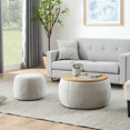 thumbnail image 1 of Multifunctional Woven Rattan Ottoman with Lift-Top Storage, 2-in-1 Footrest & Side Table Combo, Natural Fiber Seat Stool for Living Room, Bedroom, Patio (25x25x14.7 in), Light Grey, 1 of 7