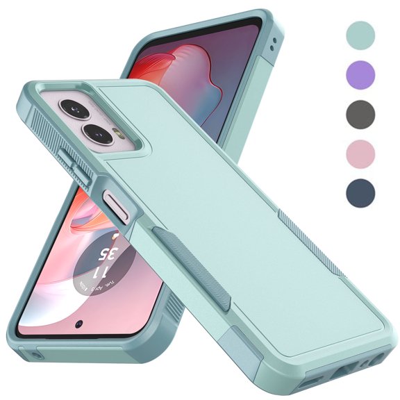 2-in-1 Rugged Phone Case compatible with Motorola Moto G Power 5G 2024, Heavy Duty Shockproof Hard Plastic Rubber Full Body Bumper