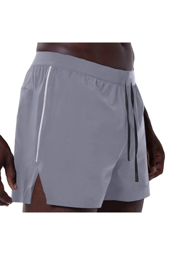 2-in-1 Running Shorts for Men Compression Fit High Rise Athletic Trousers Performance Liner Bottoms Side Split Hem Marathon Track Activewear