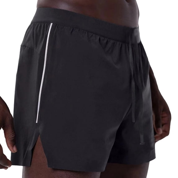 2-in-1 Running Shorts for Men Compression Fit High Rise Athletic Trousers Performance Liner Bottoms Side Split Hem Marathon Track Activewear
