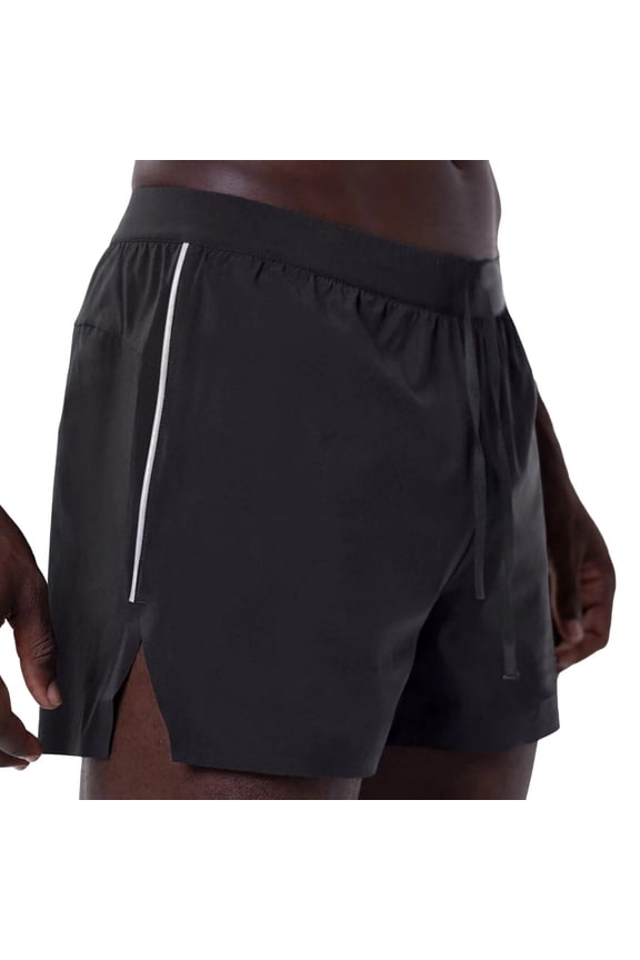2-in-1 Running Shorts for Men Compression Fit High Rise Athletic Trousers Performance Liner Bottoms Side Split Hem Marathon Track Activewear