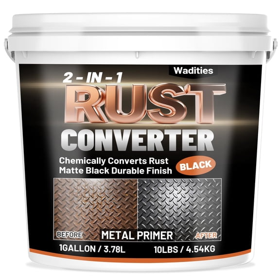 2-in-1 Rust Converter & Metal Primer, 35oz Matte Black Rust Inhibitor Paint for Metal, Ultra Automotive Rust Reformer & Seal, Heat Resistance Trailer Paint for Chassis, Frame, Marine, Industrial