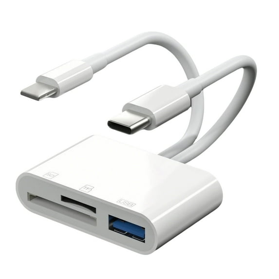 2-in-1 SD TF Square Card Reader Functional Memory Type C SD Card Adapter for Cameras Cellphones Tablets