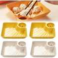 thumbnail image 1 of 2-in-1 Sauce Separated Serving Dish – Practical Divided Plate with Dipping Saucer Design, Great for Dumplings, Chips, Salsa, Sushi, Fried Food and Casual Gathering Treats 4PC-A, 1 of 5