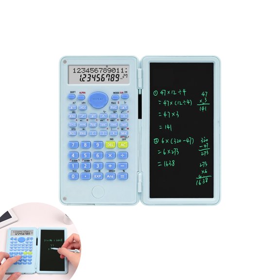 2‑in‑1 Scientific Calculator with 6‑Inch Handwriting Tablet, 240‑Function Multifunctional Flip‑Cover Exam Calculator, Portable Drafting Calculation Tool for College Users Accountants & Engineers