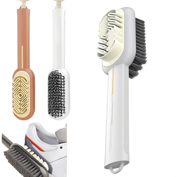 2 in 1 Scrub Suede Shoe Brush, Double-Sided Cleaning Tool with Rubber Eraser, Portable Shoe Care Brush with Hanging Hole