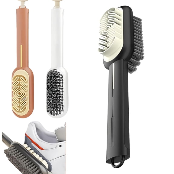 2 in 1 Scrub Suede Shoe Brush, Double-Sided Cleaning Tool with Rubber Eraser, Portable Shoe Care Brush with Hanging Hole