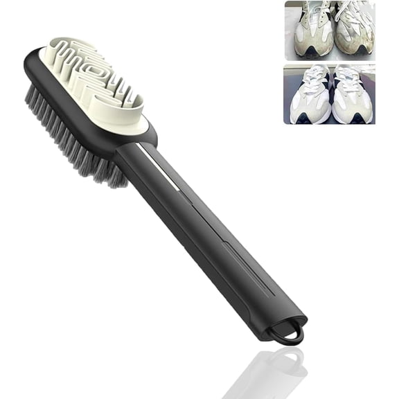 2 in 1 Scrub Suede Shoe Brush, Rubber Polish Eraser with Soft Plastic Bristles for Suede & Nubuck Cleaning