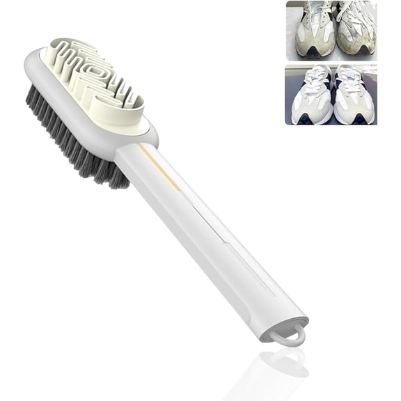 2 in 1 Scrub Suede Shoe Brush, Rubber Polish Eraser with Soft Plastic Bristles for Suede & Nubuck Cleaning