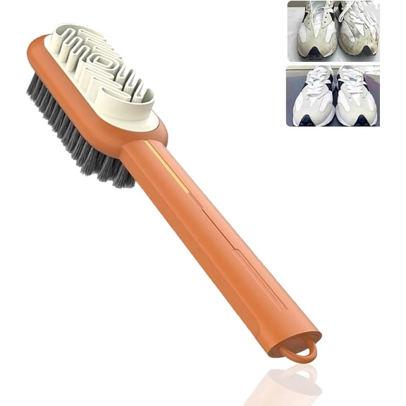 2 in 1 Scrub Suede Shoe Brush, Rubber Polish Eraser with Soft Plastic Bristles for Suede & Nubuck Cleaning