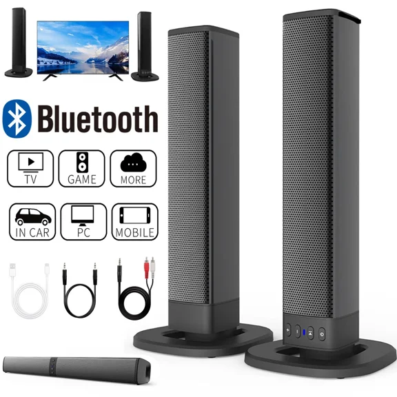 2 in 1 Separable Sound Bars 4 Speaker System Wireless TV Speaker Subwoofer BT