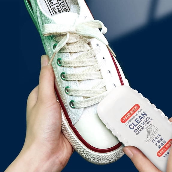 2-in-1 Shoe Cleaning Brush with White Shoe Cleaner Foam, Portable Stain Remover Tool for Sneakers and Canvas Shoes